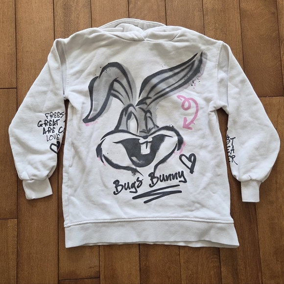 Zara Other - Zara Bugs Bunny Graphic White Hoodie Size 8